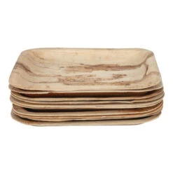 Assiettes Carrées En Feuilles De Palmier 200mm - Compostables - DK376 - Fiesta -Materiel Horeca Magasin assiettes carrees en feuilles de palmier fiesta 200mm 3