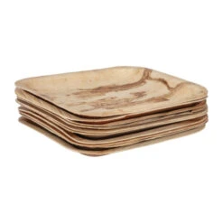 Assiettes Carrées En Feuilles De Palmier 200mm - Compostables - DK376 - Fiesta -Materiel Horeca Magasin assiettes carrees en feuilles de palmier fiesta 200mm 4