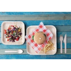 Assiettes Carrées En Feuilles De Palmier 200mm - Compostables - DK376 - Fiesta -Materiel Horeca Magasin assiettes carrees en feuilles de palmier fiesta 200mm 7