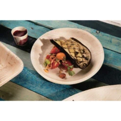 Assiettes Creuses Rondes Biodégradables 175mm - Compostables - DK377 - Fiesta -Materiel Horeca Magasin assiettes creuses rondes biodegradables en feuilles de palmier fiesta compostable 175mm lot de 100 2