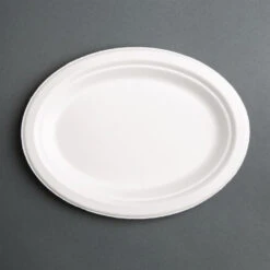 Assiettes Ovales Compostables En Bagasse Fiesta 198mm - Lot De 50 - FC534 - Fiesta