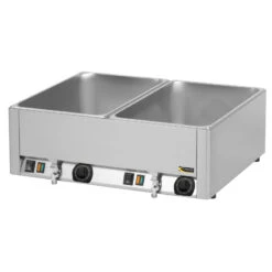 Bain Marie Inox, Deux Cuves Gn1/1 Avec Robinet De Vidange 2 X 1.5kw - Sofinor