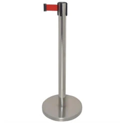 Barrière Rétractable à Sangle Bolero Rouge 3m - Profondeur 350 Mm - Inox - Réf. GG723 - Bolero