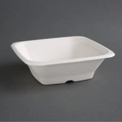 Bols Carrés Compostables 680ml En Bagasse - Lot De 50 - Réf. FC536 - Fiesta