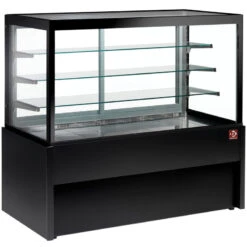 Comptoir Vitrine Panoramique Chauffante 4 Niveaux Sans Réserve - NOIR - CB10HT-B9-P - Diamond