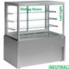 Comptoir Vitrine Panoramique Neutre 4 Niveaux - 1500x780x1380mm - CB15NN-G5 - Diamond -Materiel Horeca Magasin comptoir vitrine panoramique neutre 4 niveaux sans reserve gris diamond 3