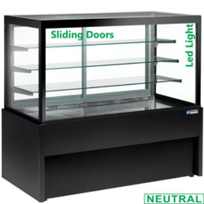 Comptoir Vitrine Panoramique Neutre 4 Niveaux Noir - CB15NN-B9 - Diamond 3 Comptoir Vitrine Panoramique Neutre 4 Niveaux Noir - CB15NN-B9 - Diamond