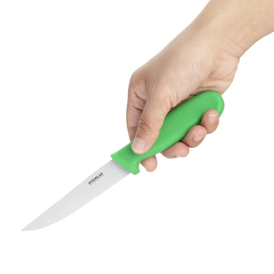 Couteau à Légumes Denté Professionnel Hygiplas Vert 100mm - Réf. C862 - Hygiplas 4 Couteau à Légumes Denté Professionnel Hygiplas Vert 100mm - Réf. C862 - Hygiplas – Image 2