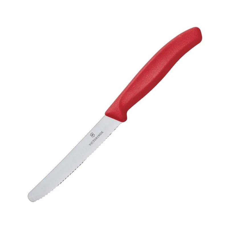Couteau à Tomate Denté Victorinox - 11cm Idéal Pour La Découpe - Rouge - Réf. CX751 - Victorinox 3 Couteau à Tomate Denté Victorinox - 11cm Idéal Pour La Découpe - Rouge - Réf. CX751 - Victorinox