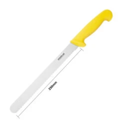 Couteau à Trancher Denté Hygiplas Jaune 255mm - C810 - Hygiplas -Materiel Horeca Magasin couteau a trancher dente hygiplas jaune 255mm 4