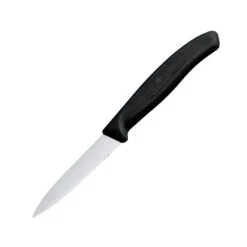 Couteau D'office Denté Pointu Victorinox 8cm Noir - Pratique Pour La Cuisine - CX746 - Victorinox