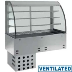 Élément Cuve Et Vitrine 3 Niveaux Ouverte Avec Rideau - Réfrigérées, Ventilées 2x GN 1/1 - Réf. DPA/RVA308 - Diamond
