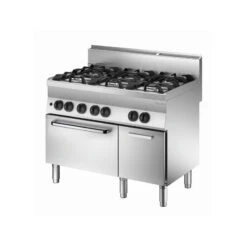 Fourneau Gaz Professionnel 650 - 1100mm, 6 Feux, Performance Économique - 1151163 - Bartscher