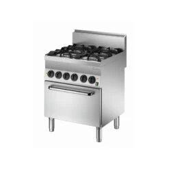 Fourneau Gaz 650, L700, 4 Feux, Four Électrique - Réf. 1151143 - Bartscher