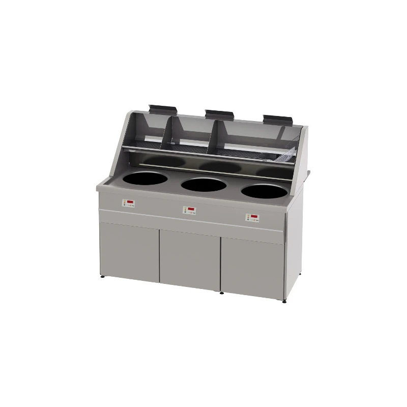 Friteuse Santana - 3 Cuves Rondes Avec Aspiration Gaz Naturel - Sofinor 3 Friteuse Santana - 3 Cuves Rondes Avec Aspiration Gaz Naturel - Sofinor