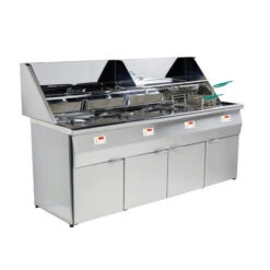 Friteuse Santana - 3 Cuves Rondes Et 1 Cuve Carree A Droite Avec Aspiration Gaz Propane - Sofinor