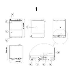 Lave-vaisselle Professionnel Avec Pompe De Vidange Triphasé Panier, 500x500mm -Materiel Horeca Magasin lave vaisselle professionnel avec pompe de vidange triphase panier 500x500mm 7