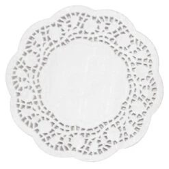 Napperons Ronds En Papier Motif Rose 300mm - Lot De 250 - Réf. CE993 - Olympia