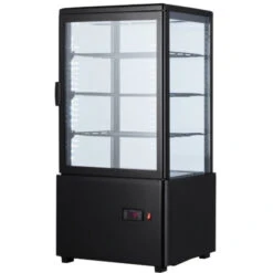 Petite Vitrine Réfrigérée 4 Faces Vitrées 70 L Noir