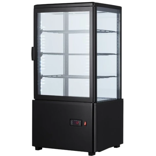 Petite Vitrine Réfrigérée 4 Faces Vitrées 70 L Noir 3 Petite Vitrine Réfrigérée 4 Faces Vitrées 70 L Noir