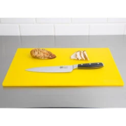 Planche à Découper Antibactérienne Jaune - Hygiplas - 450x300mm - Réf. HC861 -Materiel Horeca Magasin planche a decouper antibacterienne basse densite hygiplas jaune 3