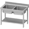 Plonge 2-bacs, Avec étagère Basse 1000x600x850 Mm, à Monter -Materiel Horeca Magasin plonge 2 bacs avec etagere basse 1000x600x850 mm a monter