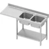 Plonge 2-bacs (D) Avec Espace Pour Lave-vaisselle 1600x700x900 , à Monter -Materiel Horeca Magasin plonge 2 bacs d avec espace pour lave vaisselle 1600x700x900 a monter
