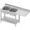 Plonge 2-bacs (G) Avec Espace Pour Lave-vaisselle 1600x700x900 , à Monter -Materiel Horeca Magasin plonge 2 bacs g avec espace pour lave vaisselle 1600x700x900 a monter