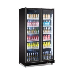 Réfrigérateur Deux Portes En Verre - NOIR - Combisteel