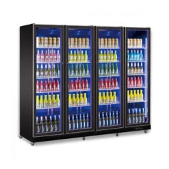 Réfrigérateur Quatre Portes En Verre - NOIR - Combisteel