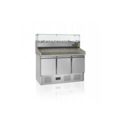 Table à Pizza Avec Module Pour Garniture Tefcold Portes Pleines à Charnières - PT1365 + VK33-140