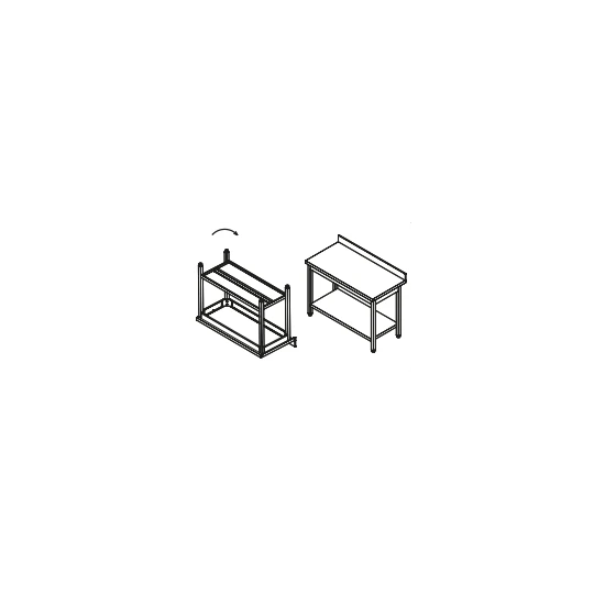 Table Adossée Avec étagère Basse 600x600x850 Mm, à Monter 8 Table Adossée Avec étagère Basse 600x600x850 Mm, à Monter – Image 6