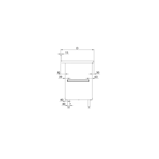 Table Adossée Avec Portes Coulissantes 1000x600x850 M à Monter 5 Table Adossée Avec Portes Coulissantes 1000x600x850 M à Monter – Image 3