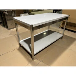 Table Inox Avec Sous Tablette 1400 X 700mm - GDATS-147 -Materiel Horeca Magasin table inox avec sous tablette 700mm gdats 147 4