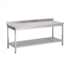 Table Inox Avec Sous Tablette Et Dosseret 1200 X 700mm - Materiel Horeca