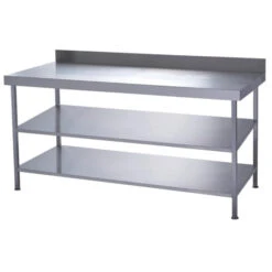 Table Murale Inox 1800x600mm Avec 2 Étagères - DC621 - Parry