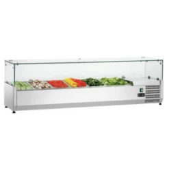 Vitrine Réfrigérée Saladette à Ingrédients - 7 Bacs GN 1/3 - Largeur 1.6m